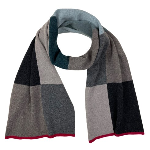 block srtipe scarf greys